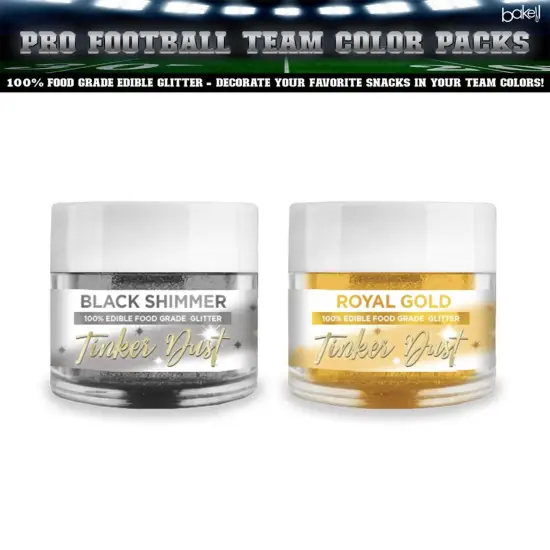 Steelers Black Shimmer & Royal Gold Football Tinker Dust® Glitter Set {1}