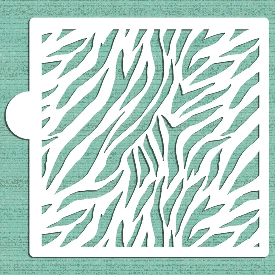 Zebra Skin Cookie & Craft Stencil | CM197 by Designer Stencils | Cookie Decorating Tools | Baking Stencils for Royal Icing, Airbrush, Dusting Powder | Craft Stencils for Canvas, Paper, Wood | Reusable Food Grade Stencil {1}