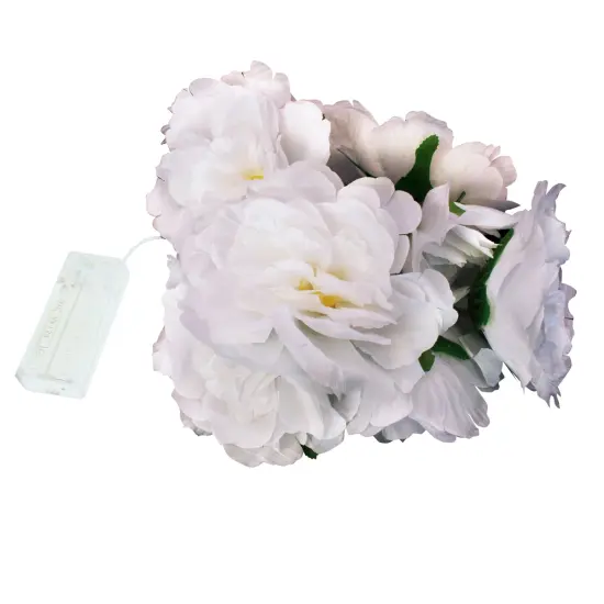 Perfect Holiday 8LED White Flower String Lights - Warm White {3}