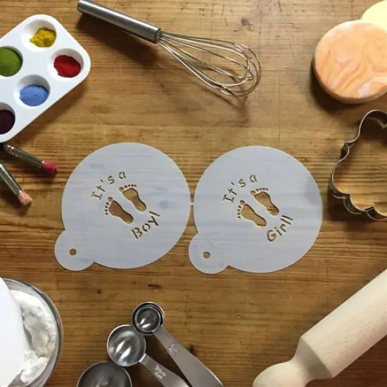 3.5-Inch It's a Boy and It's a Girl Cookie Stencils | C064 by Designer Stencils | Cookie Decorating Tools | Baking Stencils for Royal Icing, Airbrush, Dusting Powder | Reusable Plastic Food Grade Stencil for Cookies | Easy to Use {3}