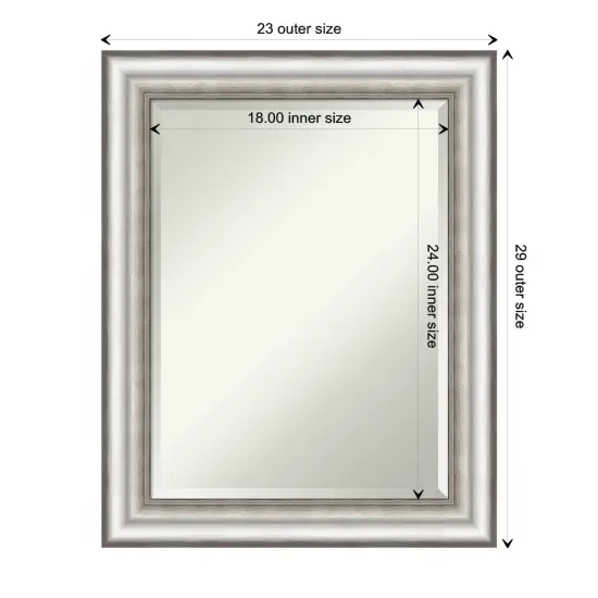 Beveled Bathroom Wall Mirror, Salon Silver Frame {1}