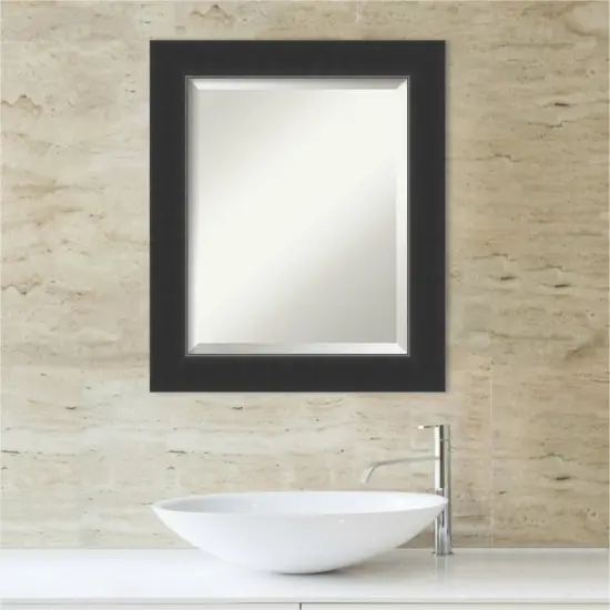 Beveled Wood Bathroom Wall Mirror, Corvino Frame {4}