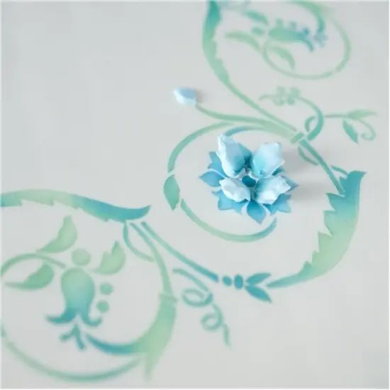 Flower Scroll Cake Stencil Top | C169 by Designer Stencils | Cake Decorating Tools | {3}