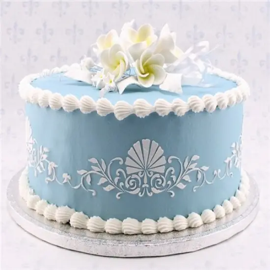 Shell Side Cake Stencil | C154T by Designer Stencils | Cake Decorating Tools | Baking Stencils for Royal Icing, Airbrush, Dusting Powder | Reusable Plastic Food Grade Stencil for Cakes | Easy to Use & Clean Cake Stencil {2}