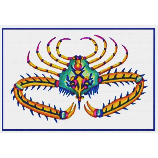Fallour's Renard's Colorful Crab # 2 Counted Cross Stitch Chart Pattern {2}