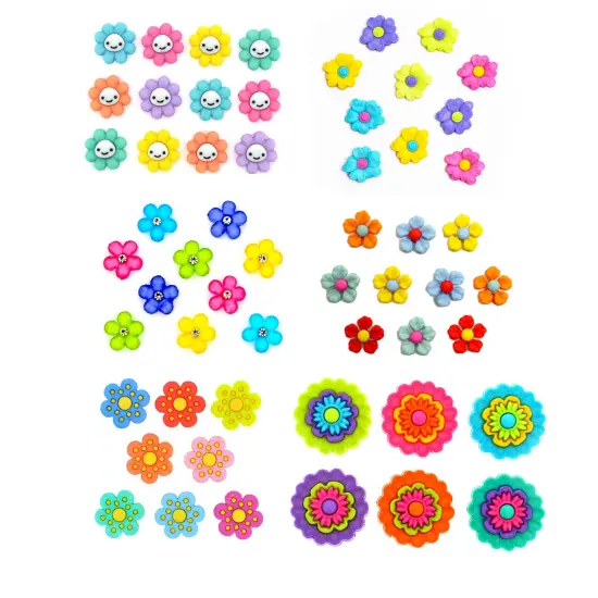 Dress it Up Buttons Bright Florals Embellishment Assortment {1}