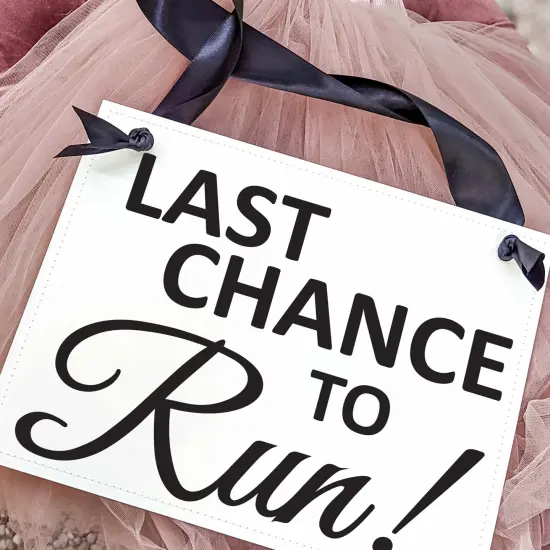 Ritzy Rose Funny Ring Bearer Sign - Black on 11x8in White Linen Cardstock with Black Ribbon {2}