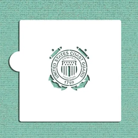 United States Coast Guard Cookie & Craft Stencil | CM126 by Designer Stencils | Cookie Decorating Tools | Baking Stencils for Royal Icing, Airbrush, Dusting Powder | Craft Stencils for Canvas, Paper, Wood | Reusable Food Grade Stencil {4}