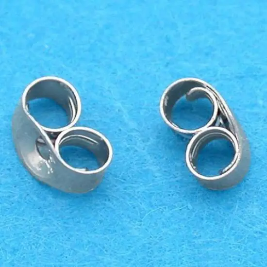 Pair 14K White Gold Safety Baby Earring Backs 2.5mm {2}