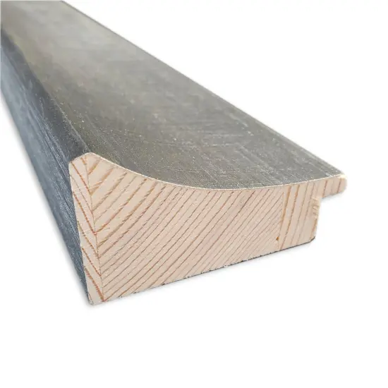 Beveled Wood Bathroom Wall Mirror, Forged Pewter Frame {2}