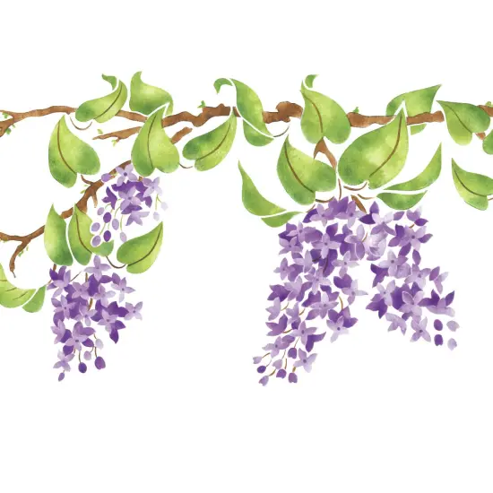 Lilac Branch Wall Stencil Border | 2076 by Designer Stencils | Floral Stencils | Reusable Art Craft Stencils for Painting on Walls, Canvas, Wood | Reusable Plastic Paint Stencil for Home Makeover | Easy to Use & Clean Art Stencil {2}