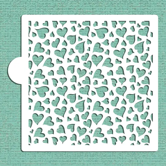 Flowing Hearts Cookie & Craft Stencil | CM205 by Designer Stencils | Cookie Decorating Tools | Baking Stencils for Royal Icing, Airbrush, Dusting Powder | Craft Stencils for Canvas, Paper, Wood | Reusable Food Grade Stencil {3}