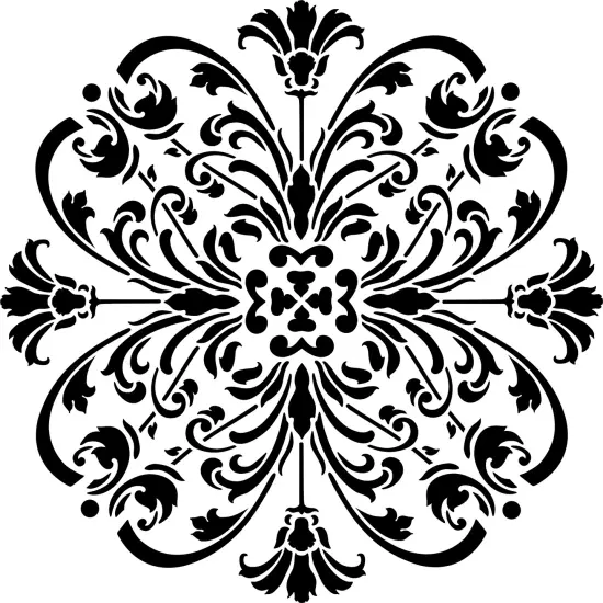 Turn of The Century Medallion Embossing 12 x 12 Stencil | FS012 by Designer Stencils | Mandala & Medallion Stencils | Reusable Stencil for Painting on Wood, Wall, Tile, Canvas, Paper, Fabric, Furniture, Floor | Stencil for Home Makeover {1}