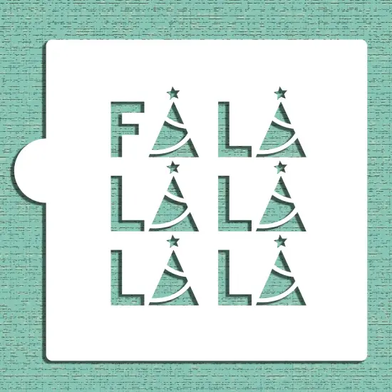 FA LA LA Cookie & Craft Stencil | CM109 by Designer Stencils | Cookie Decorating Tools | Baking Stencils for Royal Icing, Airbrush, Dusting Powder | Craft Stencils for Canvas, Paper, Wood | Reusable Food Grade Stencil {6}