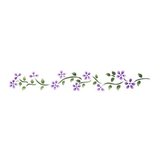 1.5-Inch Floral Wall Stencil Border | 215A by Designer Stencils | Reusable Art Craft Stencils for Painting on Walls, Canvas, Wood | {1}