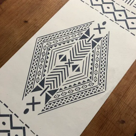 Mudcloth Diamond Embossing 12 x 12 Stencil | FS076 by Designer Stencils | Pattern Stencils | Reusable Stencils for Painting on Wood, Wall, Tile, Canvas, Paper, Fabric, Furniture, Floor | Try Instead of a Wallpaper | Easy to Use & Clean {3}