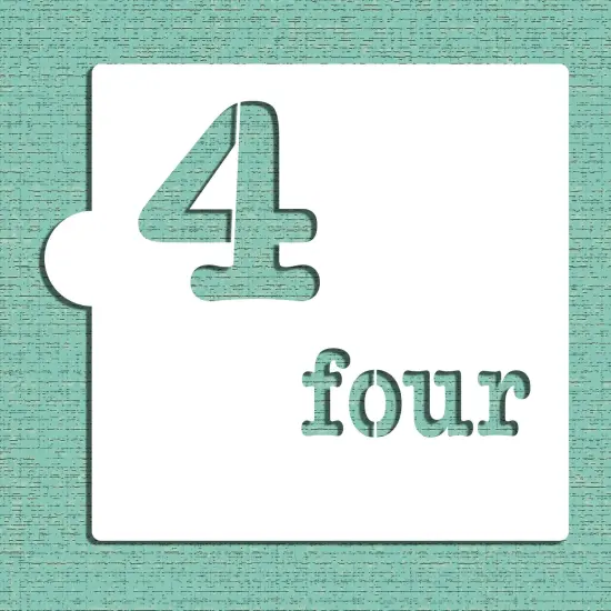 Number Four Cookie & Craft Stencil | CM144 by Designer Stencils | Cookie Decorating Tools | Baking Stencils for Royal Icing, Airbrush, Dusting Powder | Craft Stencils for Canvas, Paper, Wood | Reusable Food Grade Stencil {1}