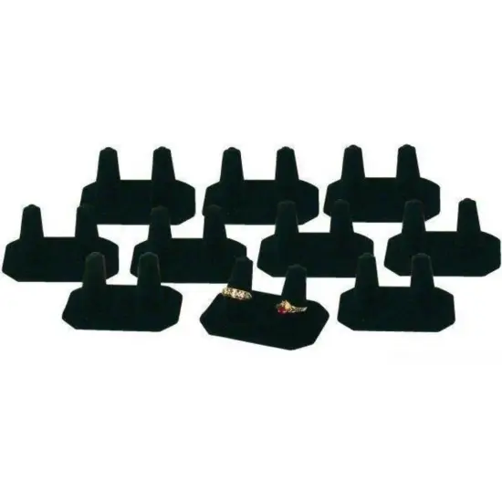 10 Black Velvet Finger Display Wedding Band Ring Holder {1}