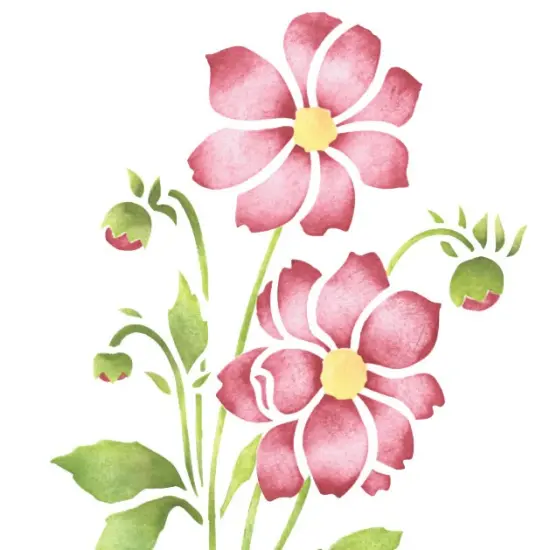 Dahlia Wall Stencil | 2056 by Designer Stencils | Floral Stencils | Reusable Art Craft Stencils for Painting on Walls, Canvas, Wood | Reusable Plastic Paint Stencil for Home Makeover | Easy to Use & Clean Art Stencil {2}