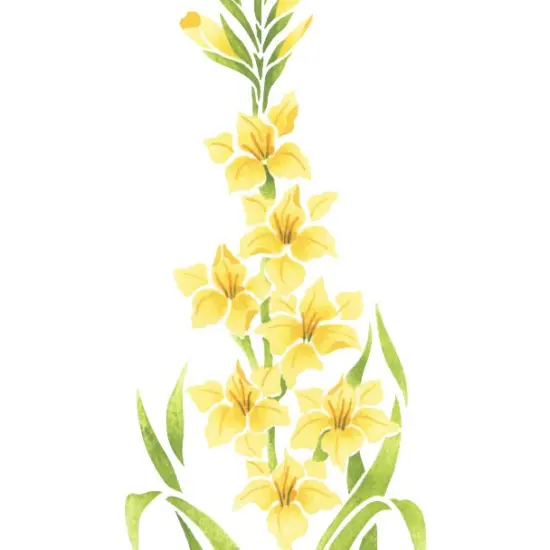 Gladiolus Flower Wall Stencil | 2021 by Designer Stencils | Floral Stencils | {2}