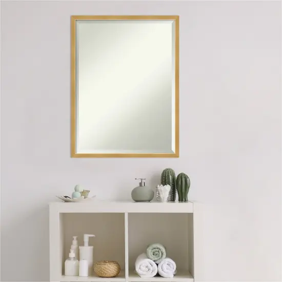 Beveled Wood Bathroom Wall Mirror, Svelte Frame {5}