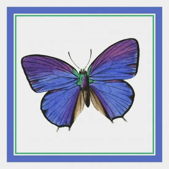 Colorful Lavender Butterfly Counted Cross Stitch Chart Pattern {2}