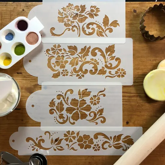 Floral Explosion Cake Stencil Set | C433 by Designer Stencils | Cake Decorating Tools | {4}