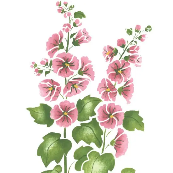 Large Hollyhock Flower Wall Stencil | 2092A by Designer Stencils | {2}