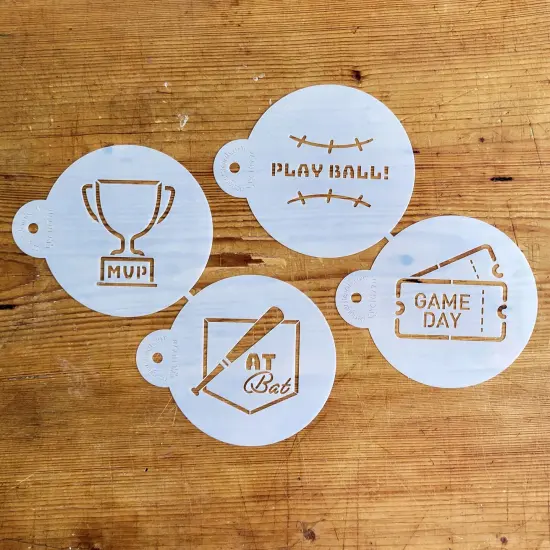 Large Sports Themed Cookie Stencils | C1077 by Designer Stencils | Cookie Decorating Tools | Baking Stencils for Royal Icing, Airbrush, Dusting Powder | Reusable Plastic Food Grade Stencil for Cookies | Easy to Use & Clean Cookie Stencil {4}