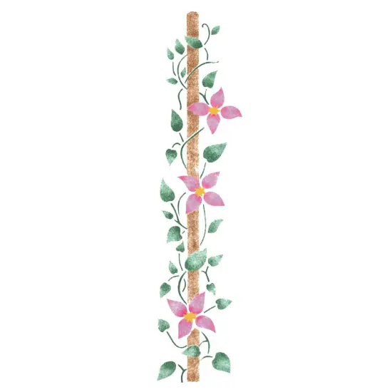 Birdpole with Flowers Wall Stencil | 1476 by Designer Stencils | Floral Stencils | {1}