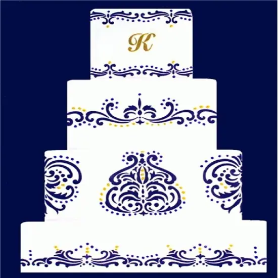 Manali Cake Stencil Side #1 | C426 by Designer Stencils | Cake Decorating Tools | {2}
