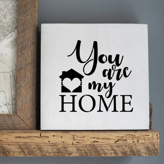 You are My Home Embossing 12 x 12 Stencil | FS056 by Designer Stencils | Word & Phrase Stencils | Reusable Stencils for Painting on Wood, Wall, Tile, Canvas, Paper, Fabric, Furniture, Floor | Reusable Stencil for Home Makeover | Easy to Use & Clean {4}