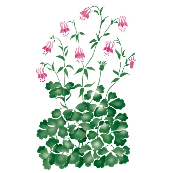 Columbine Flower Wall Stencil | 1727 by Designer Stencils | Floral Stencils | {1}