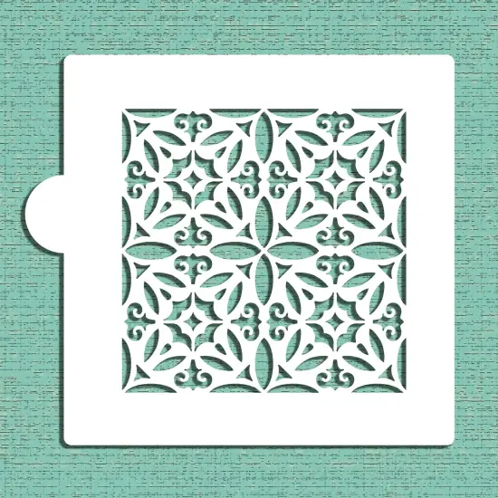 Old World Tile Cookie & Craft Stencil | CM132 by Designer Stencils | Cookie Decorating Tools | Baking Stencils for Royal Icing, Airbrush, Dusting Powder | Craft Stencils for Canvas, Paper, Wood | Reusable Food Grade Stencil {3}