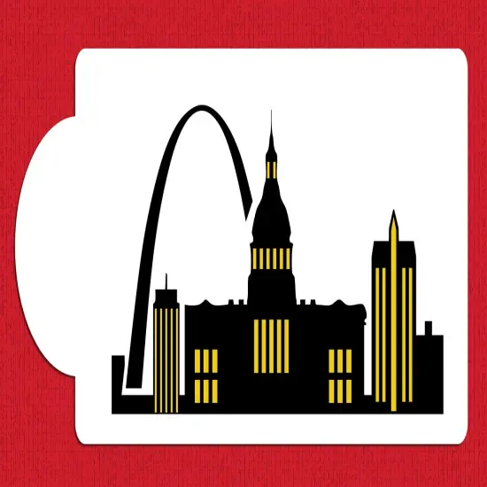 St Louis Detailed Skyline Cake Stencil Side | C1006 by Designer Stencils | Cake Decorating Tools | {2}