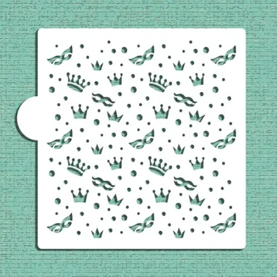 Mardi Gras - Purim - Celebration Cookie & Craft Stencil | CM118 by Designer Stencils | Cookie Decorating Tools | Baking Stencils for Royal Icing, Airbrush, Dusting Powder | Craft Stencils for Canvas, Paper, Wood | Reusable Food Grade Stencil {4}