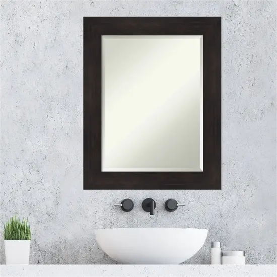 Beveled Bathroom Wall Mirror, Furniture Espresso Frame {6}