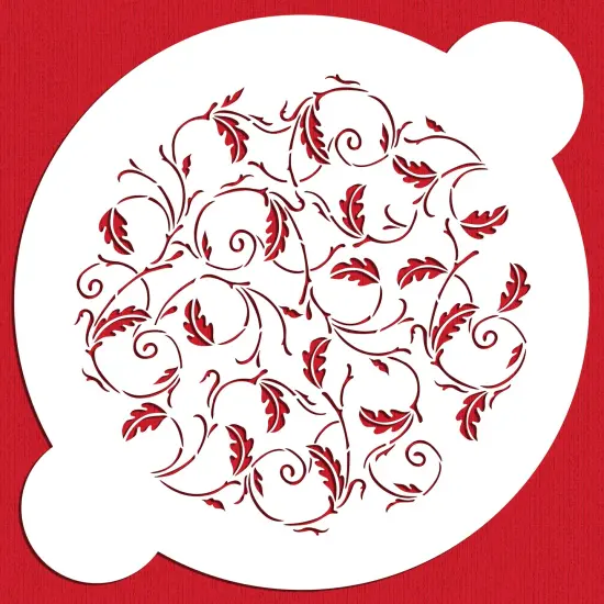 Oak Leaf Cake Stencil Top | C131 by Designer Stencils | Cake Decorating Tools | Baking Stencils for Royal Icing, Airbrush, Dusting Powder | Reusable Plastic Food Grade Stencil for Cakes | Easy to Use & Clean Cake Stencil {1}