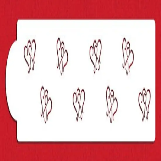 Dancing Hearts Cake Stencil Side | C347 by Designer Stencils | Cake Decorating Tools | Baking Stencils for Royal Icing, Airbrush, Dusting Powder | Reusable Plastic Food Grade Stencil for Cakes | Easy to Use & Clean Cake Stencil {1}