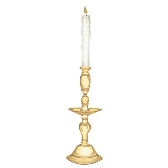 Candle with Holder Wall Stencil | 1238 by Designer Stencils | Reusable Art Craft Stencils for Painting on Walls, Canvas, Wood | Reusable Plastic Paint Stencil for Home Makeover | Easy to Use & Clean Art Stencil {1}