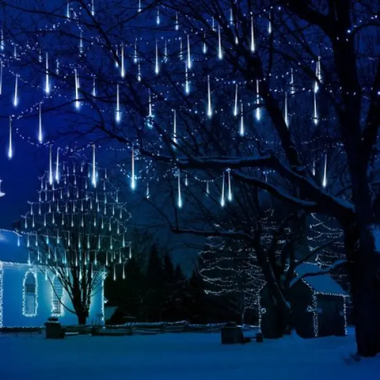 Perfect Holiday 8 Tubes Snowfall 30cm - Icicle Lights White {2}