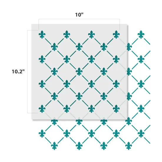 Fleur de Lis All Over Embossing 12 x 12 Stencil | FS116 by Designer Stencils | Pattern Stencils | Reusable Stencils for Painting on Wood, Wall, Tile, Canvas, Paper, Fabric, Furniture, Floor | Try Instead of a Wallpaper | Easy to Use & Clean {3}