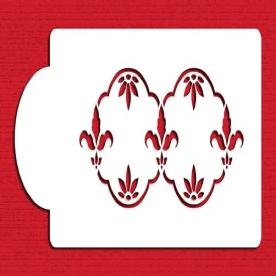 Fleur de Lis Cake Stencil | C003 by Designer Stencils | Cake Decorating Tools | Baking Stencils for Royal Icing, Airbrush, Dusting Powder | Reusable Plastic Food Grade Stencil for Cakes & Cookies | Easy to Use & Clean Cake & Cookie Stencil {1}