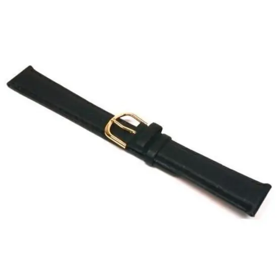 4 18mm Black Brown Geniune Padded Leather Watch Band {2}