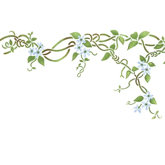 Flower Vine Wall Stencil | 2178 by Designer Stencils | Reusable Art Craft Stencils for Painting on Walls, Canvas, Wood | {2}