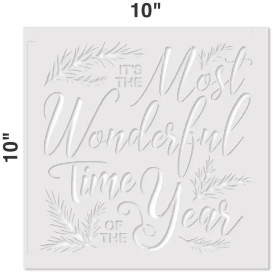 It's the Most Wonderful Time of the Year Embossing 12 x 12 Stencil | FS092 by Designer Stencils | Word & Phrase Stencils | Reusable Stencils for Painting on Wood, Wall, Tile, Canvas, Paper, Fabric, Furniture, Floor | Stencil for Home Makeover {2}