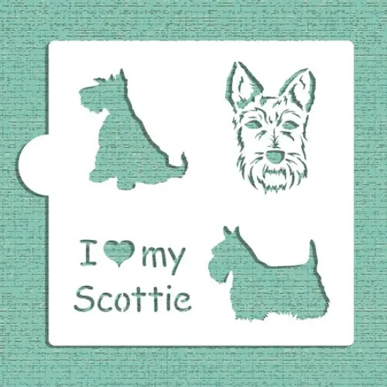 I Love My Scottie Cookie & Craft Stencil | CM021 by Designer Stencils | Cookie Decorating Tools | Baking Stencils for Royal Icing, Airbrush, Dusting Powder | Craft Stencils for Canvas, Paper, Wood | Reusable Food Grade Stencil {1}