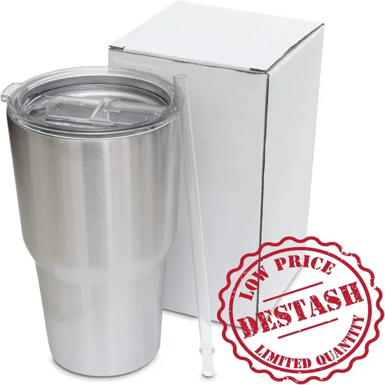 Makerflo 30 oz Stainless Steel Destash Tumbler Pack of 25 with Lid & Straw | Craft-Ready for DIY Gifts & Personalization (Epoxy, UV DTF, Vinyl, and Laser Engraving) - Not for Sublimation {2}