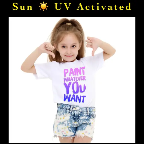 Color Changing DIY Magic T-Shirts Kit Temperature & Sun Activated Fabric Paints {6}