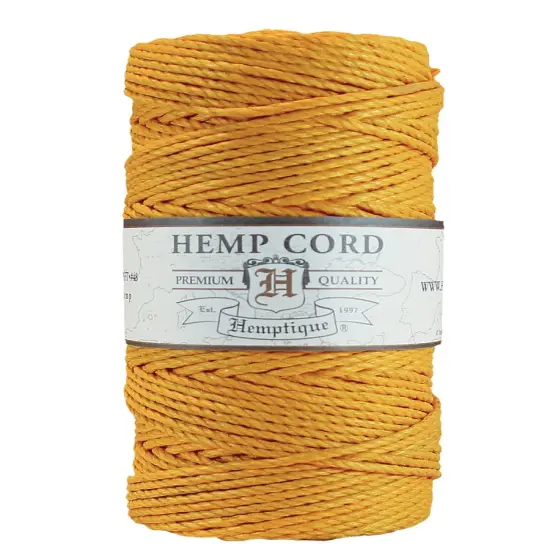 Hemptique 1.8mm #48 Hemp Cord Spools Jewelry Bracelet Making Crafting Scrapbooking Bookbinding Mixed Media Crocheting Macrame Gift Wrapping Outdoor Gardening Mustard {1}